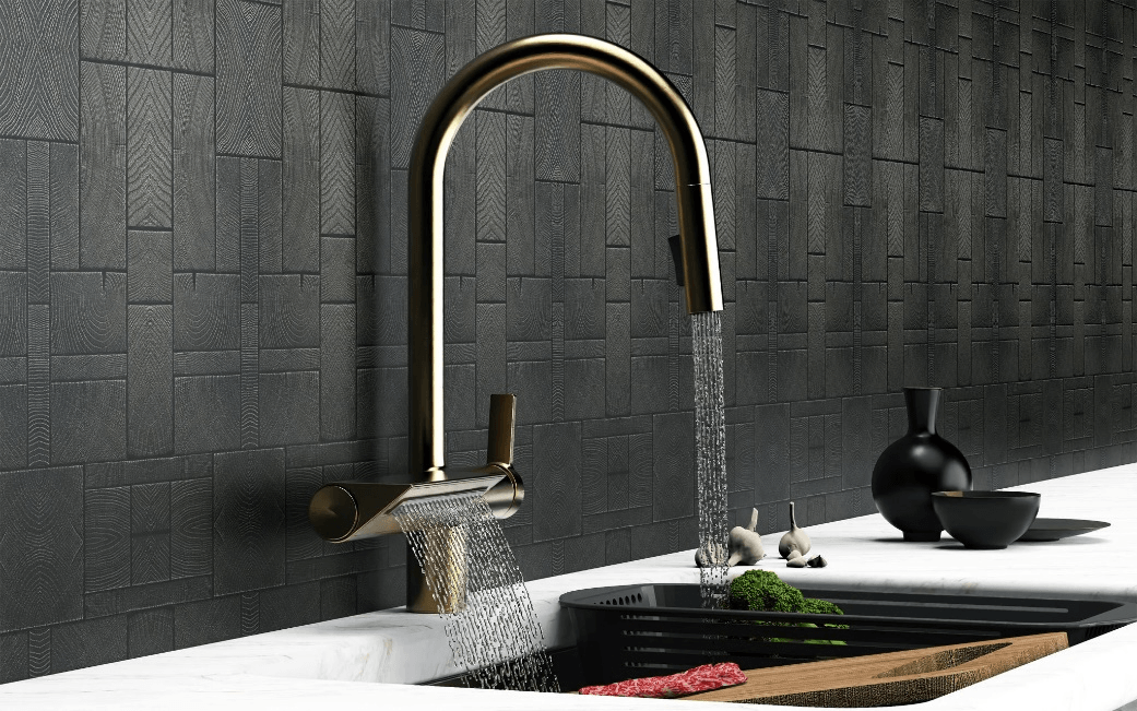 科勒奥琦水幕畅淋厨房龙头(Waterfall Kitchen Faucet)一体化宽幅出水